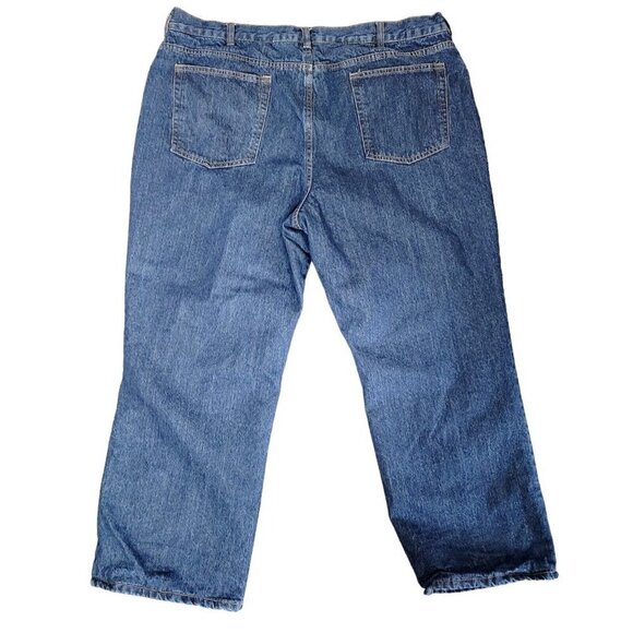 Croft & Barrow Sz 42x29 Jeans Flannel Lined Dark Wash Straight Leg Worn 1x EUC - Picture 2 of 7